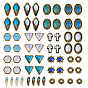 60Pcs 15 Styles Alloy Resin Cabochons, Nail Art Decoration Accessories, Antique Golden
