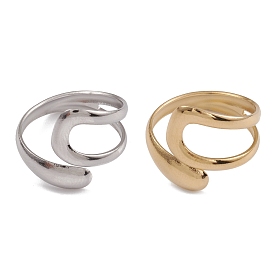 304 Stainless Steel Wire Knot Open Cuff Rings for Women