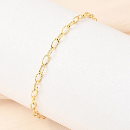 Браслеты-цепочки из латуни для женщин, долгоиграющий, гальваническое покрытие стеллажа, без свинца и без кадмия