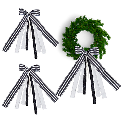 2шт полиэстер украшения аксессуары, бант с полосками