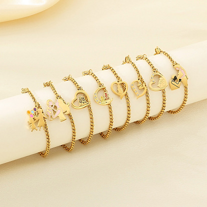 День матери 304 браслеты с подвесками из нержавеющей стали, браслеты-цепочки роло для женщин