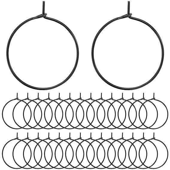 50шт 316л хирургическая нержавеющая сталь серьги-кольца фурнитура, кольца для бокалов вина