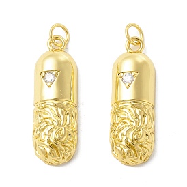 Rack Plating Brass Pendants, Long-Lasting Plated, Cadmium Free & Nickel Free & Lead Free, Column