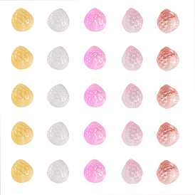 Бусины лэмпворк , половина отверстия, клубника