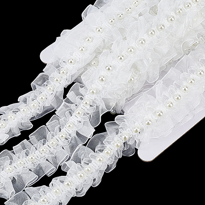 5m schneeweißes Schleierband, mit abs-Kunststoffimitatperle