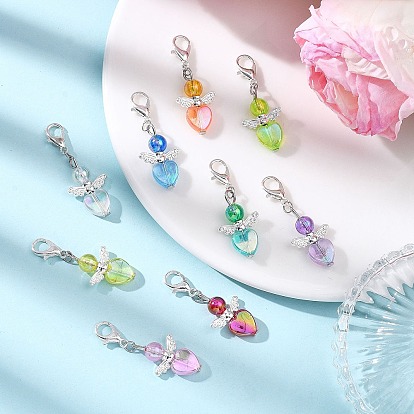 36 шт. 9 цвета ангела, акриловые подвески, украшения, с карабин-лобстерами 