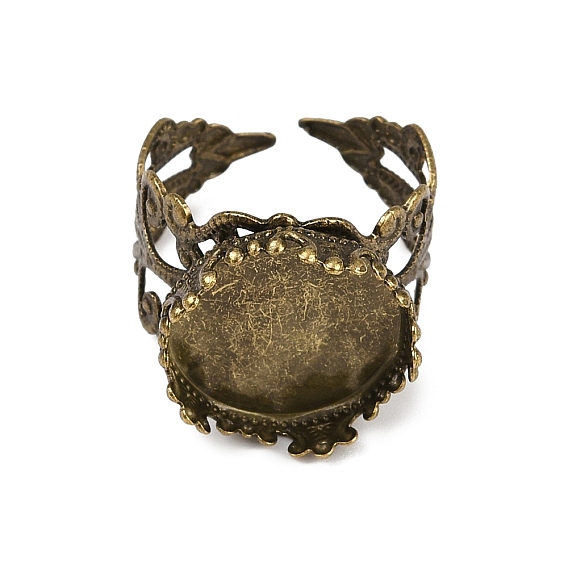 Манжеты латунные кольца кабошон настройки, филигранной компоненты кольца, 18 мм