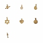 Titanium Steel Pendants, Golden, Key/Cupid/Heart/Flower/Shell/Star Charm