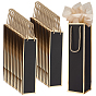 55Pcs Paper Wine Package Bags with Rope Handles, Gift Storage Supplies, Rectangle, with 2 Sets Tissue Paper