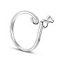 SHEGRACE Simple Elegant 925 Sterling Silver Ring, Cuff Rings, Open Rings, with Glazed Kitten, 18mm