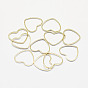 Long-Lasting Plated Brass Linking Rings, Real 18K Gold Plated, Nickel Free, Heart