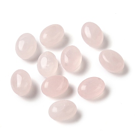 Natural Rose Quartz Beads, No Hole, Oval