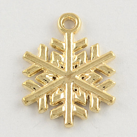 Tibetan Style Alloy Pendants, Snowflake, Cadmium Free & Lead Free, 20x15x2mm, Hole: 1.5mm, about 800pcs/1000g