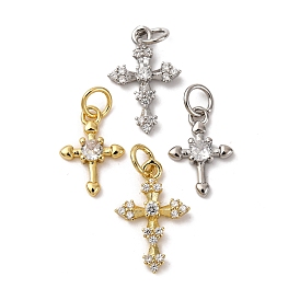 Латунные микро проложить кубического циркония подвески, крест прелести, долговечный, без кадмия и без свинца, стойки покрытие, с целью перехода в кольце