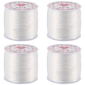 4 рулоны плоской эластичной кристаллической струны, эластичная нить для бисера, для изготовления эластичного браслета, окрашенные