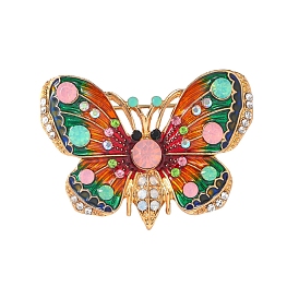 Butterfly Enamel Pins, Alloy Rhinestone Brooches for Backpack Clothes