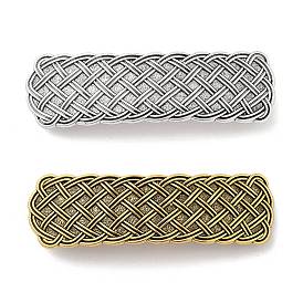 Alloy Retro Hair Barrettes, Hair Accessories for Women & Girls, Rectangle with Woven Pattern