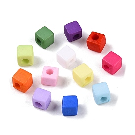 Opaque Acrylic Beads, Cube