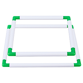 2 piezas 2 estilos aros de bordado de plástico rectangulares, aro de punto de cruz, herramientas de soporte de costura de bordado, Rectángulo