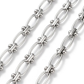 304 Stainless Steel Oval & Knot Link Chains, Unwelded, with Spool