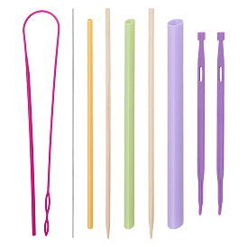 3шт. 2 виды пластиковых нитевдевателей, нитевдеватель с легким вытягиванием шнурка, наборы для выворачивания пластиковых тканевых трубок