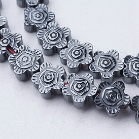 Non-magnetic Synthetic Hematite Beads Strands, Flower