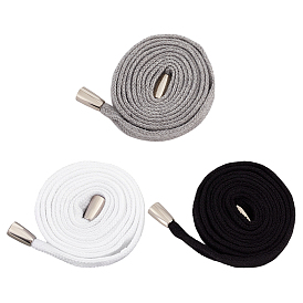 6шт 3 цвета хлопковые шнуры шнурок, со сплавочной фурнитурой