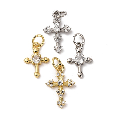 Латунные микро проложить кубического циркония подвески, крест прелести, долговечный, без кадмия и без свинца, стойки покрытие, с целью перехода в кольце
