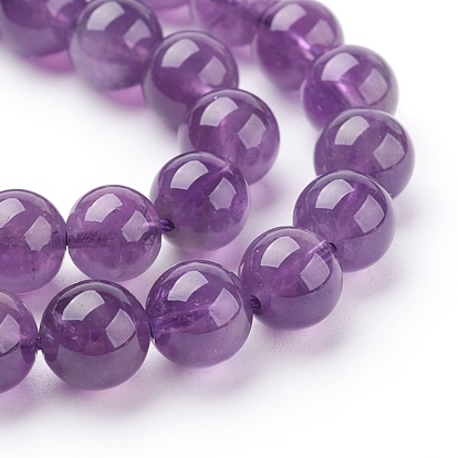 Natural Amethyst Beads Strands, Dyed, Round
