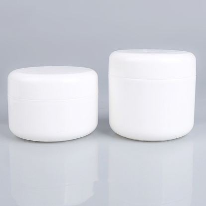 Plastic Empty Portable Facial Cream Jar, Refillable Cosmetic Containers, with Screw Lid & Hard Sealed Lid, Column