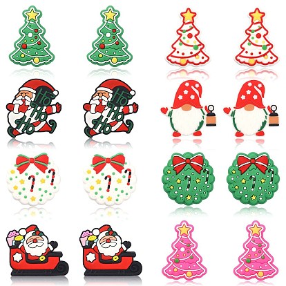 16шт 8 стиль рождественские силиконовые бусины, разнообразные