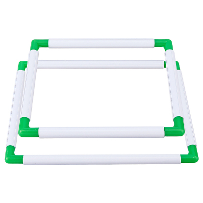 2 piezas 2 estilos aros de bordado de plástico rectangulares, aro de punto de cruz, herramientas de soporte de costura de bordado, Rectángulo