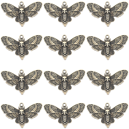 30 шт. Подвески из сплава в тибетском стиле, бабочка с подвесками в виде черепов
