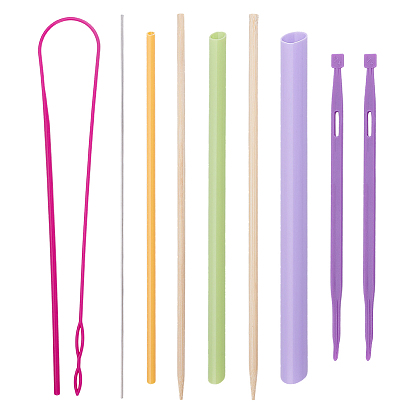 3шт. 2 виды пластиковых нитевдевателей, нитевдеватель с легким вытягиванием шнурка, наборы для выворачивания пластиковых тканевых трубок