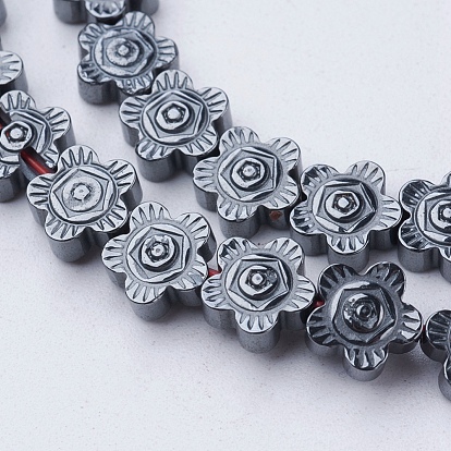 Non-magnetic Synthetic Hematite Beads Strands, Flower