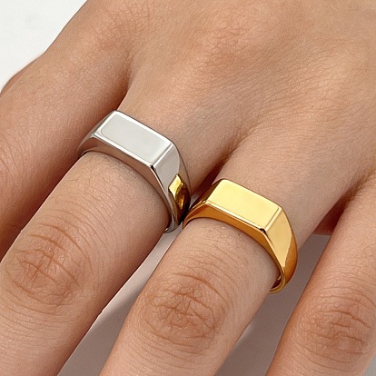 304 кольца для пальцев из нержавеющей стали для женщин, прямоугольные