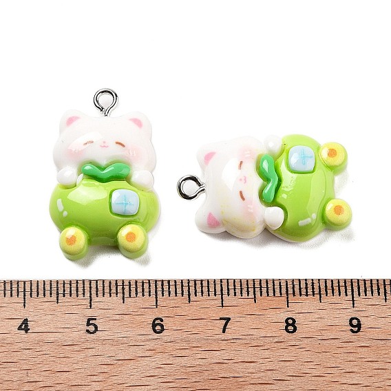 Подвески из смолы в форме кошки, с железной платиной петлей