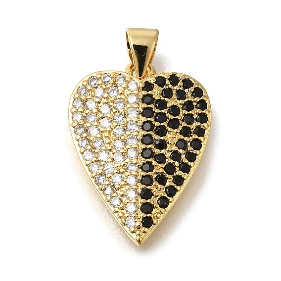 Латунные микро проложить кубического циркония подвески, без кадмия и без свинца, с оболочкой, сердце прелести, с целью перехода в кольце