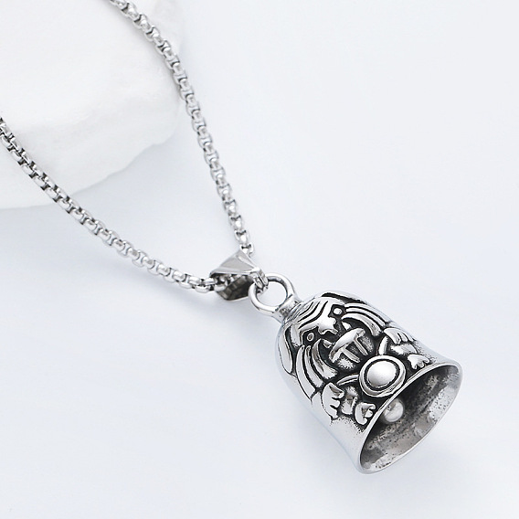 Колокольчик-подвеска в виде собаки-хранителя викингов 304 цепочка-коробочка из нержавеющей стали для мужчин и женщин