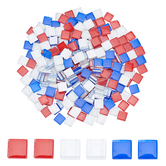 240шт 3 цвета квадратные прозрачные стеклянные кабошоны, мозаичные плитки, для украшения дома или поделок