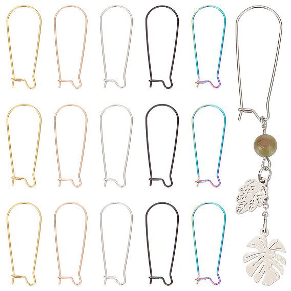 30 шт. 5 цвета ионное покрытие (ip) 304 фурнитура для сережек-колец из нержавеющей стали, провода почек