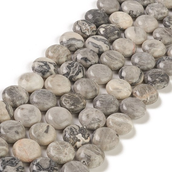 Натуральный камень-карта / камень пикассо / нити из бисера пикассо, плоско-круглые