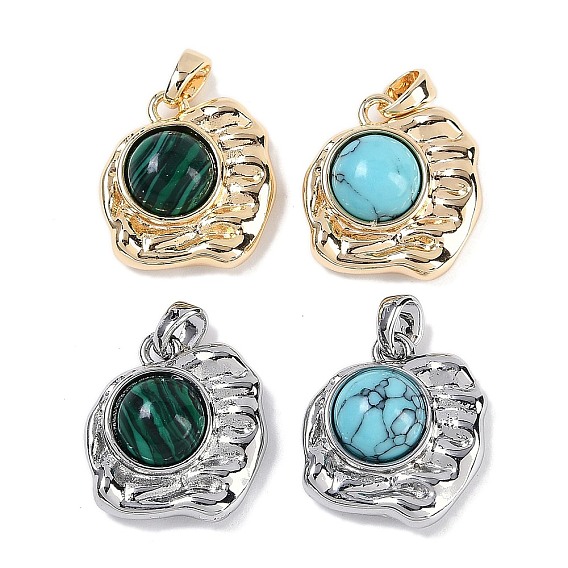 Подвески из синтетической бирюзы/малахита, подвески из латунных самородков