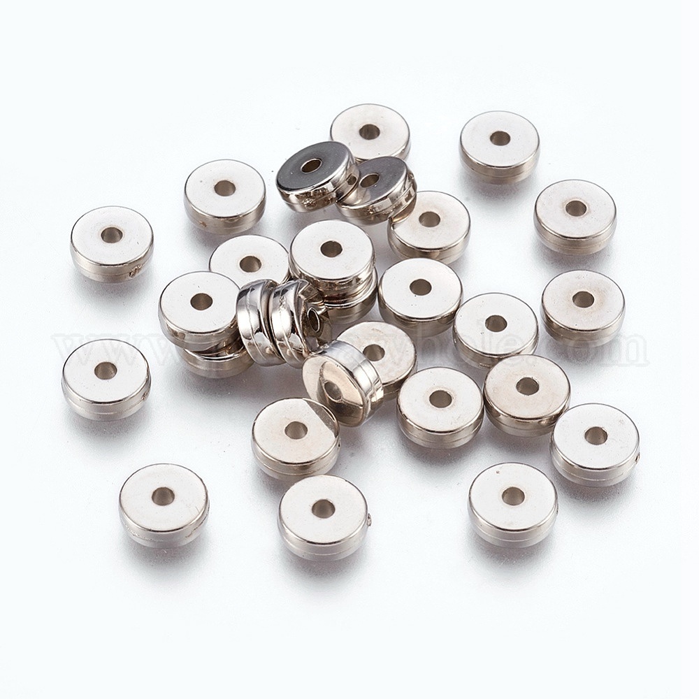 China Factory CCB Plastic Bead Spacers, Flat Round 8x2.5mm, Hole 1.5mm