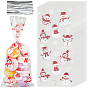 100шт. рождественские печатные целлофановые пакеты для конфет из полипропилена, прямоугольные, с проволочными стяжками