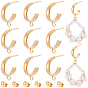 16Pcs 304 Stainless Steel Stud Earring Findings, C-Shaped, Half Hoop Earrings with Loop