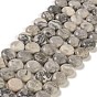 Натуральный камень-карта / камень пикассо / нити из бисера пикассо, плоско-круглые