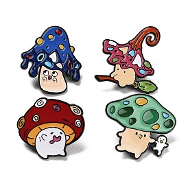 Грибные эмалевые булавки, булавки для лацканов из сплава для одежды рюкзака, чёрные