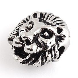 Tibetan Style Alloy Beads, Cadmium Free & Lead Free, Lion