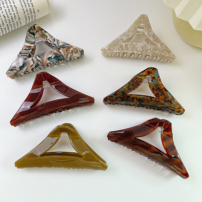 Minimalist Acetate Triangle Hair Clip Retro Shark Jaw Plate Hairpin Unique Headwear